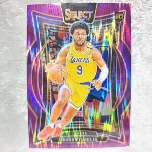 2024-25 Panini Select - Concourse Bronny James #90 Purple Shock Prizm 57/249 RC
